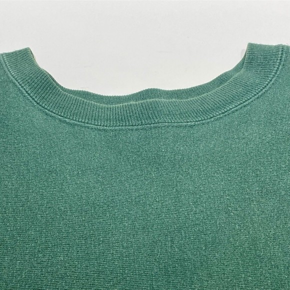 Vintage Champion Reverse Weave Sweatshirt Green 90s Spell Out Logo Men’s XL USA - Picture 3 of 14